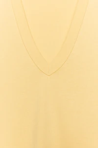 COTTON V-NECK STRIPED T-SHIRT