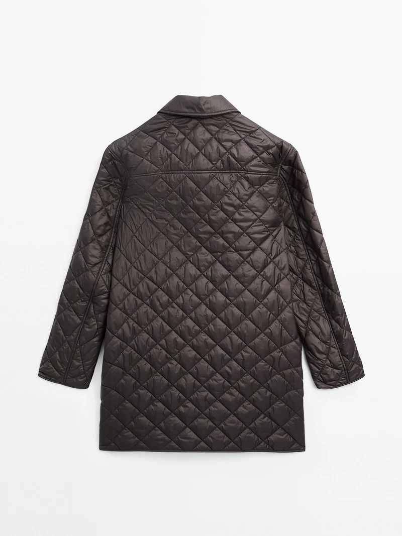 Long lightweight puffer jacket