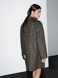 Manteau laine à imprimé animal