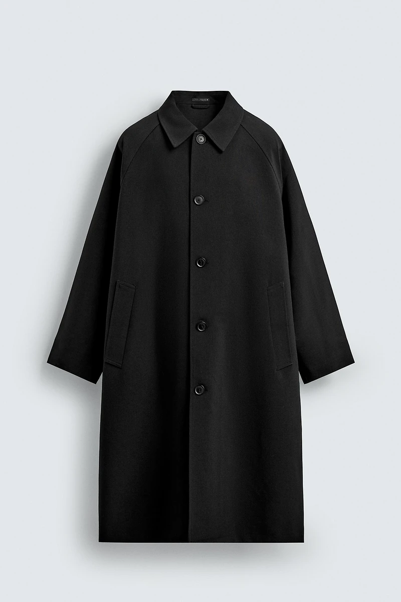 OVERSIZED WOOL BLEND TRENCH COAT