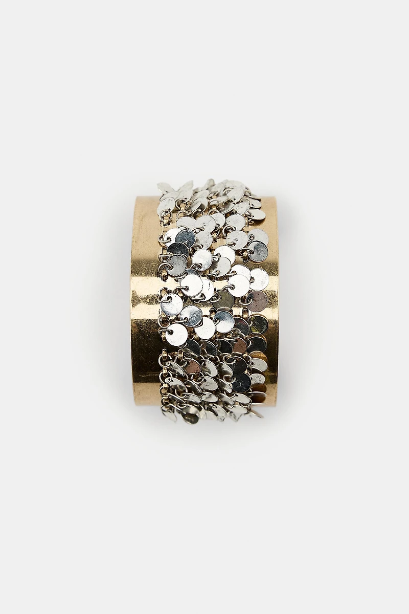 COMBINATION SEQUIN RIGID BRACELET