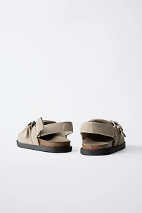 SABOTS EN CUIR CROÛTE DE