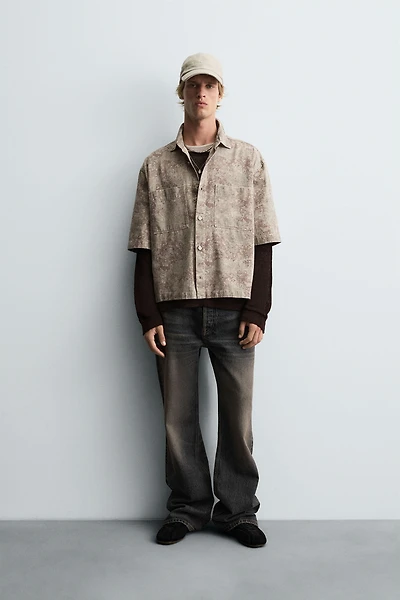 RELAXED FIT ABSTRACT PRINT SHIRT