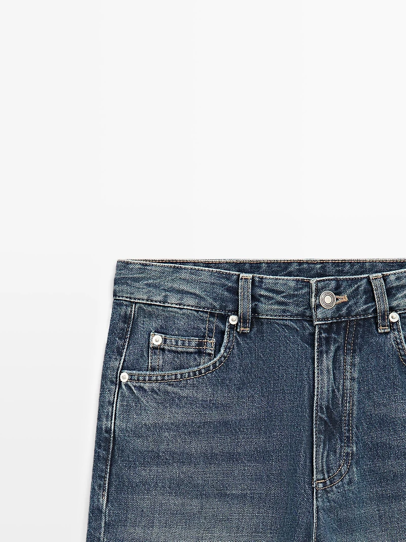 Jean flare cropped taille moyenne