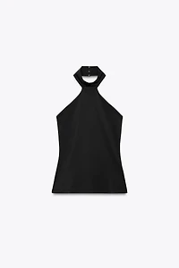 POLYAMIDE HALTER TOP
