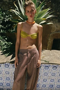 LINEN BALLOON PANTS WITH TIES