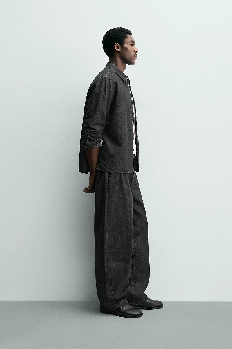BARREL FIT DENIM CHINO PANTS