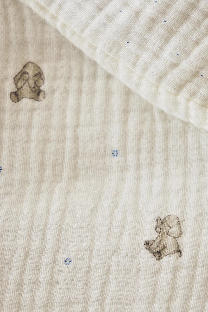 MINI CRIB MUSLIN ELEPHANT SHEET SET