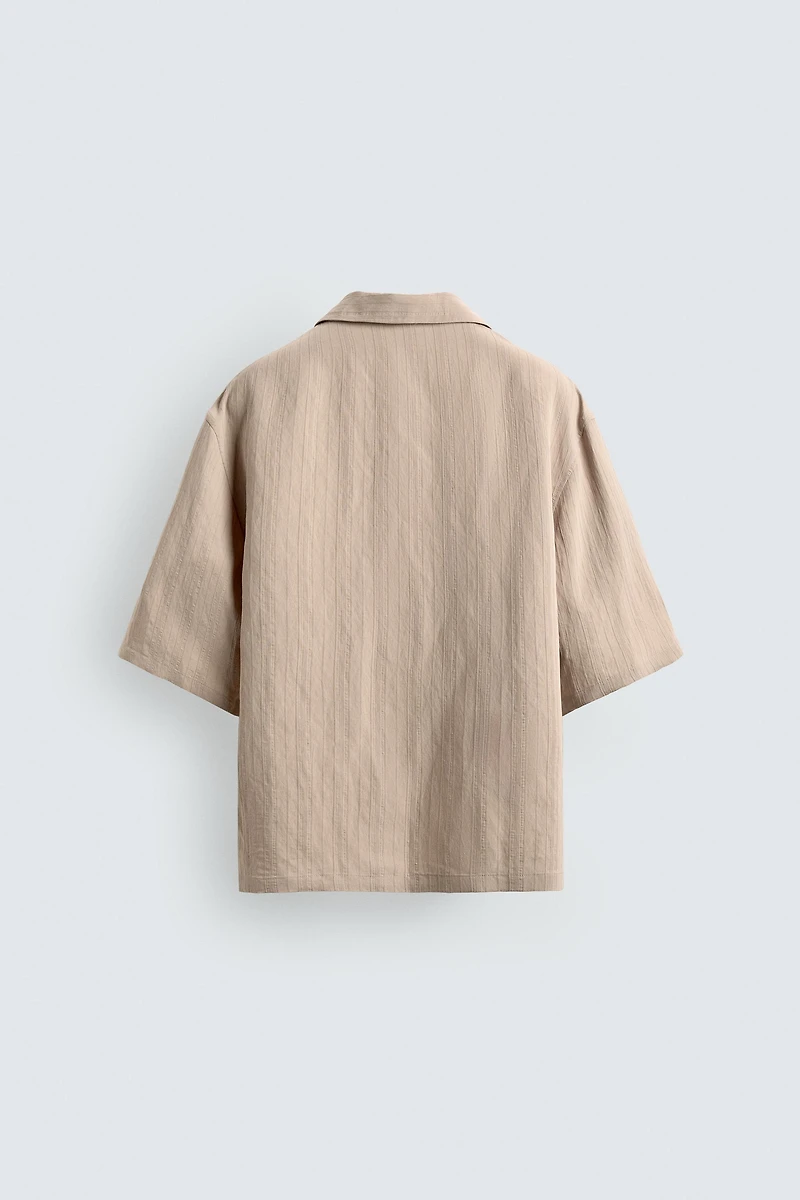 STRIPED JACQUARD BOXY FIT SHIRT