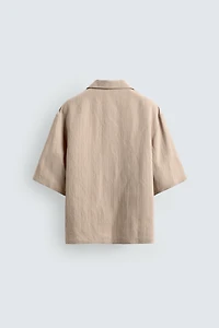 STRIPED JACQUARD BOXY FIT SHIRT