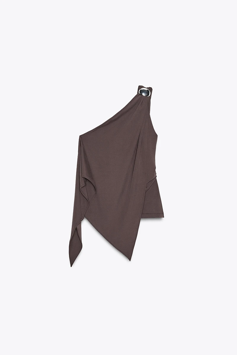 ASYMMETRIC CREPE TOP