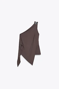 ASYMMETRIC CREPE TOP