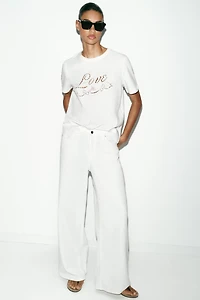 EMBROIDERED TEXT T-SHIRT