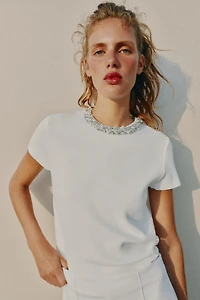 JEWEL BEAD KNIT TOP