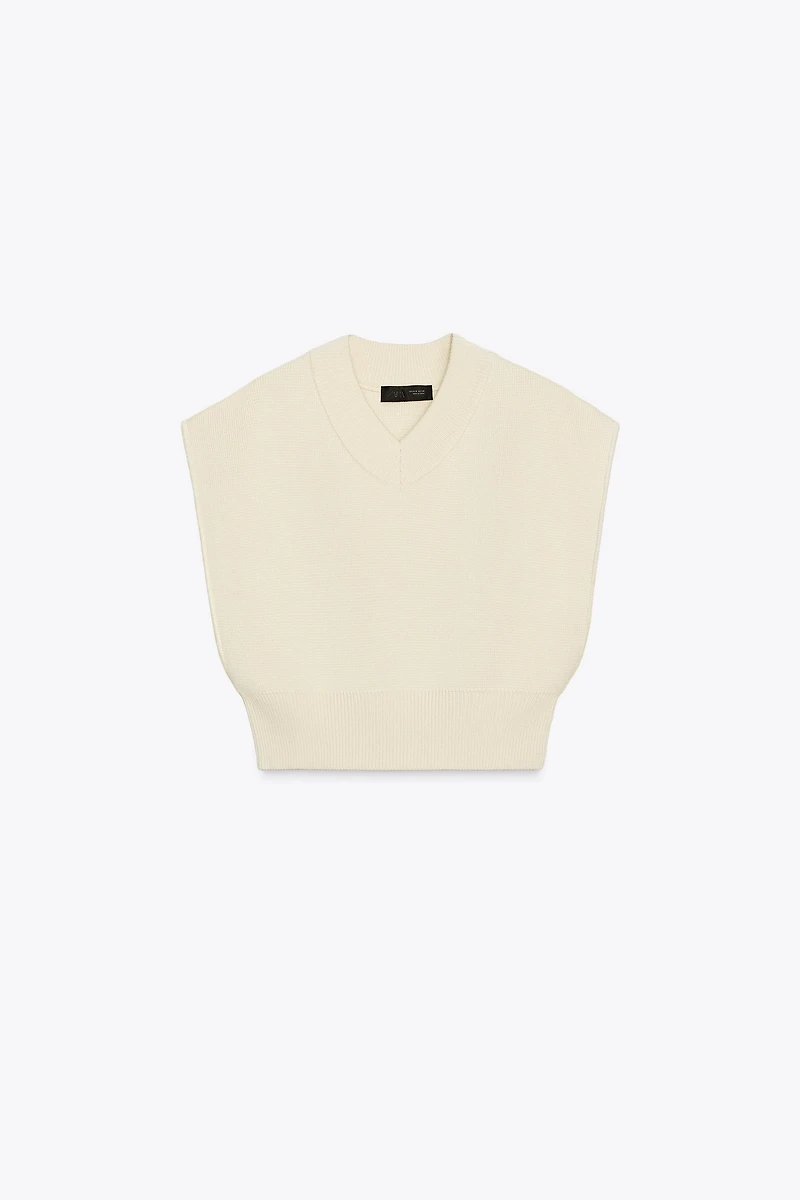 GILET COURT EN MAILLE UNIE