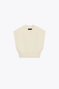 GILET COURT EN MAILLE UNIE