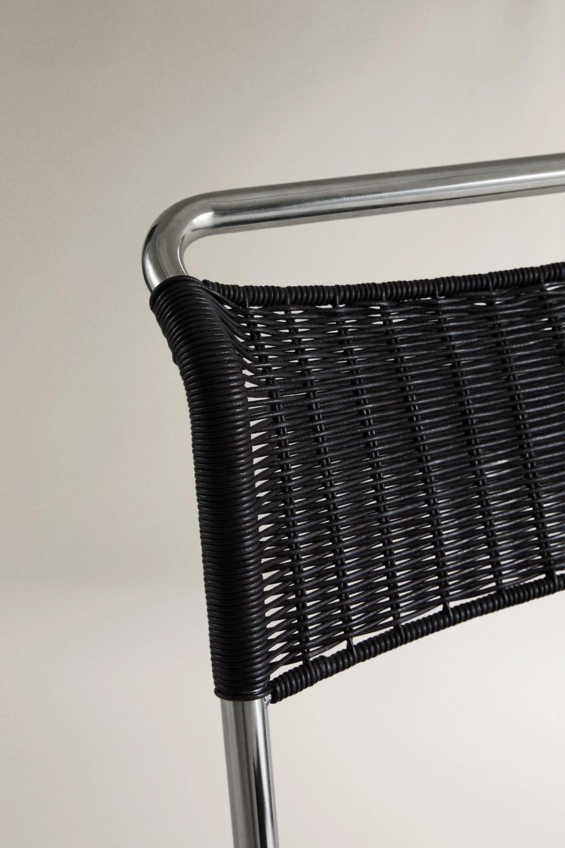 STAINLESS STEEL AND LEATHER CHAIR