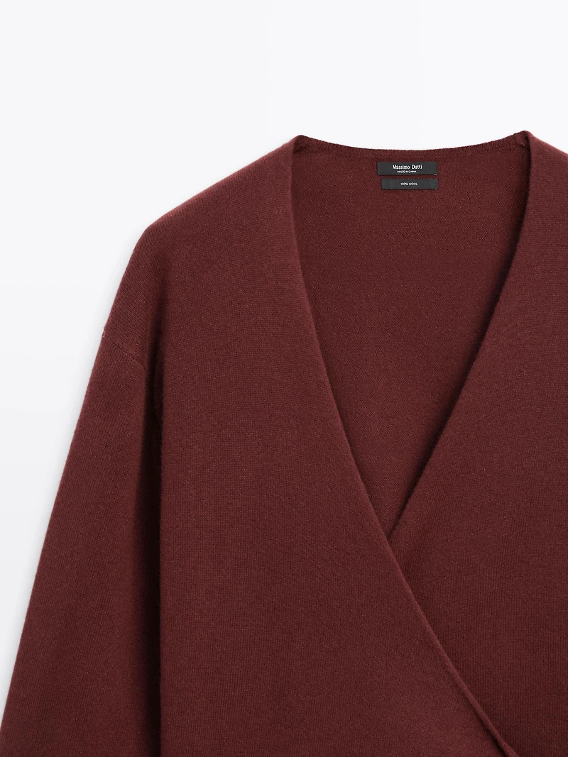 100% wool double-breasted cardigan