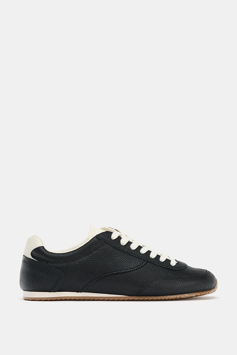 CONTRAST LEATHER SNEAKERS