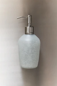 FROSTED GLASS SOAP DISPENSER