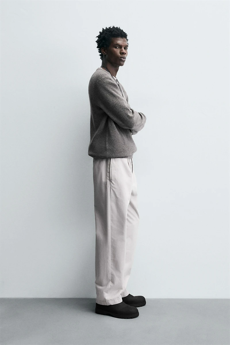 RIB KNIT BAKER COLLAR JUMPER