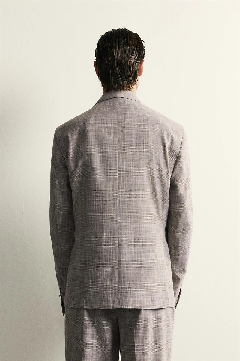 WOOL-BLEND PLAID REGULAR FIT SUIT BLAZER