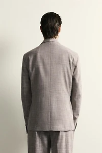 WOOL-BLEND PLAID REGULAR FIT SUIT BLAZER