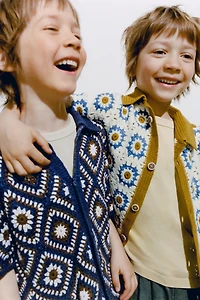 DIAMOND CROCHET KNIT SHIRT