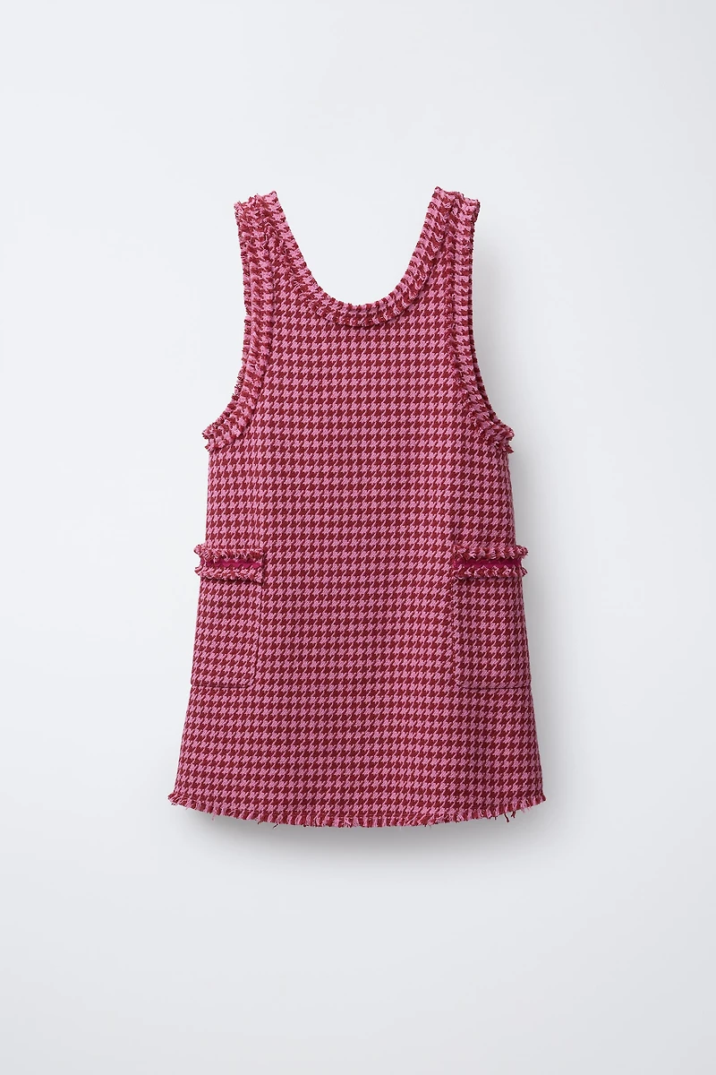 ROBE-SALOPETTE STRUCTURÉE EFFRANGÉE