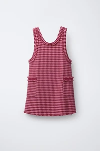 ROBE-SALOPETTE STRUCTURÉE EFFRANGÉE