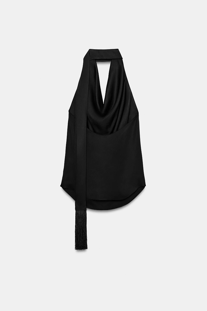 FRINGE SCARF HALTER TOP ZW COLLECTION