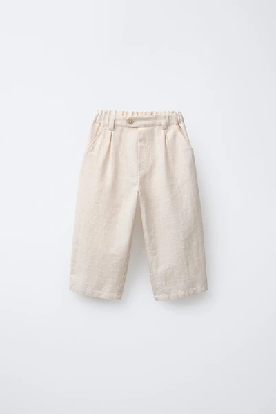 TEXTURED STRAIGHT LEG PANTS