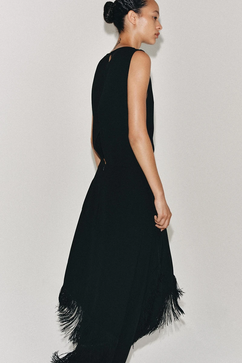 ASYMMETRIC FRINGED DRESS ZW COLLECTION