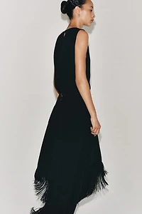 ASYMMETRIC FRINGED DRESS ZW COLLECTION