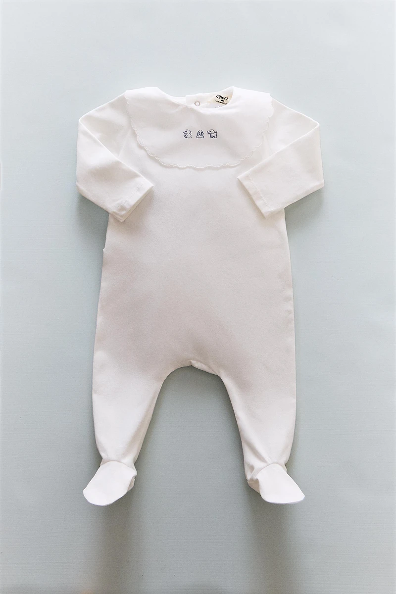 CHILDREN'S EMBROIDERED ELEPHANT ROMPER