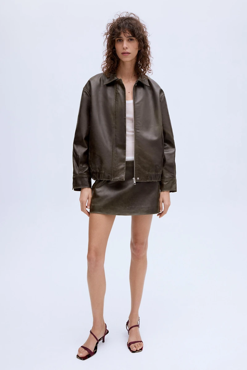 100% LEATHER BOMBER ZW COLLECTION LIMITED EDITION