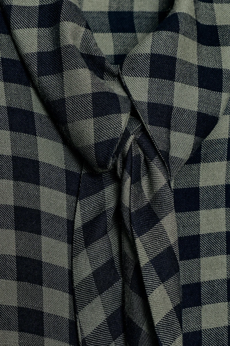 GATHERED GINGHAM SHIRT ZW COLLECTION