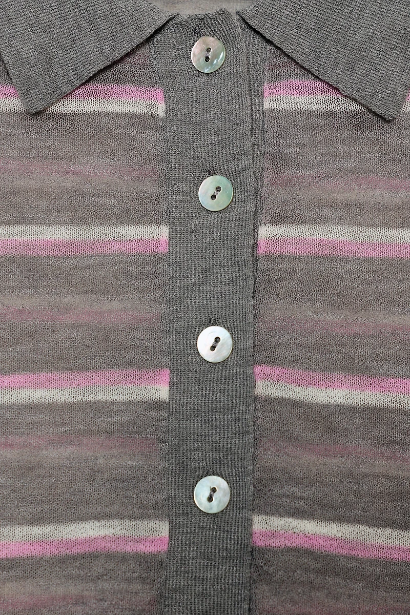 EXTRA-FINE WOOL STRIPED POLO