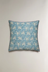 FLORAL SATEEN PILLOWCASE WITH PIPING