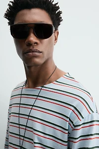 T-SHIRT EN JACQUARD À RAYURES