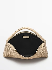 Small braided leather shoulder bag