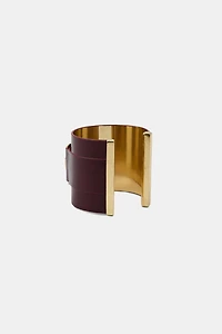 MAXI RIGID LEATHER STONE BRACELET