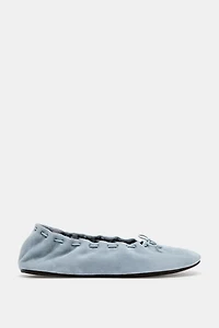 SUEDE BALLET FLATS WITH LACES