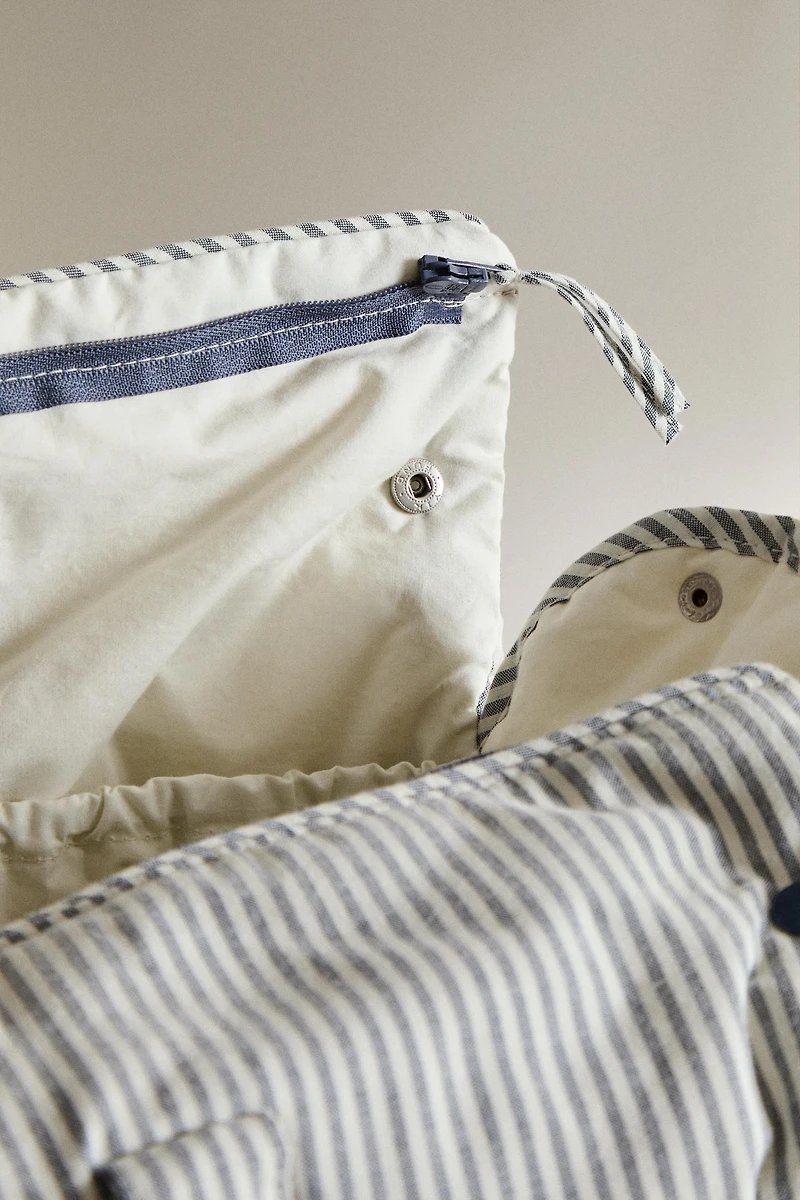 STRIPED COTTON DIAPER BAG