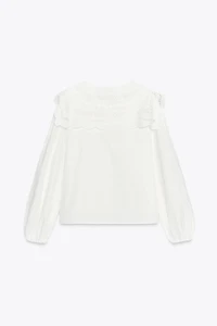 ZW COLLECTION EMBROIDERED COLLAR POPLIN SHIRT