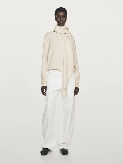 Pull col foulard 100 % cachemire