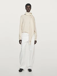 100% cashmere scarf neck sweater