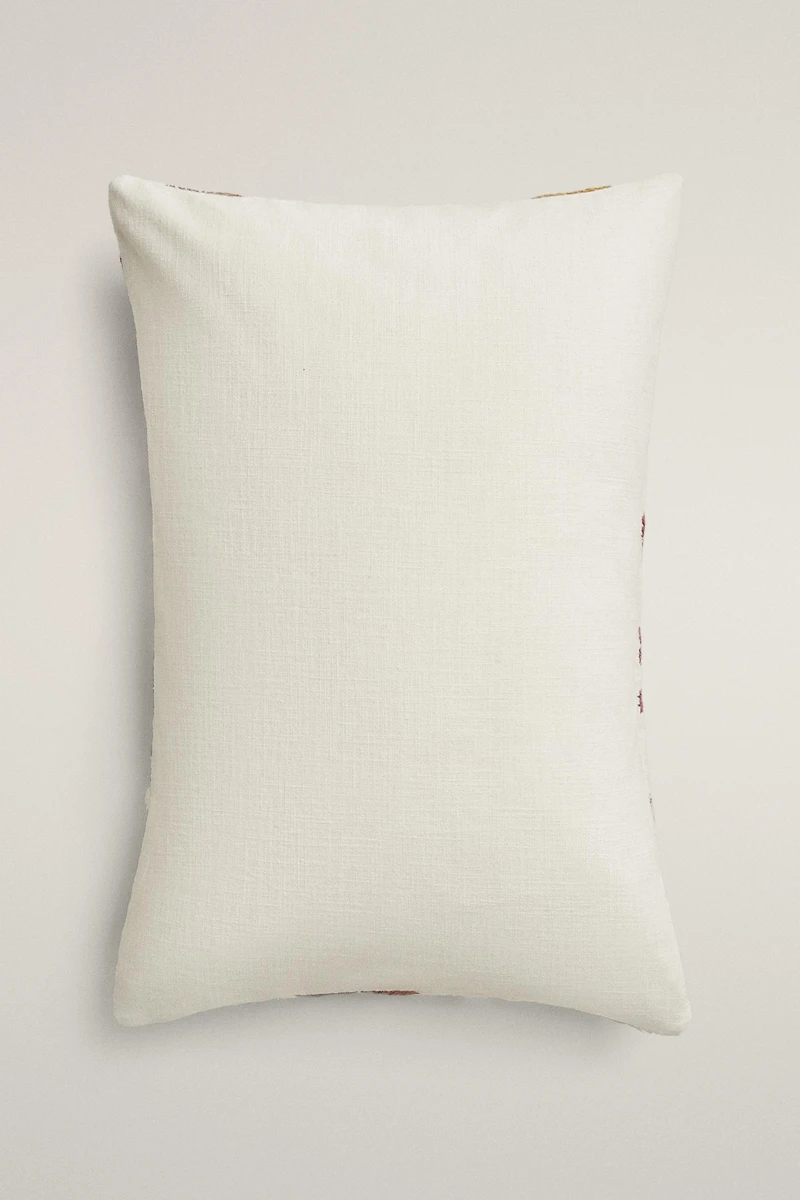 LEAF EMBROIDERY THROW PILLOW COVER