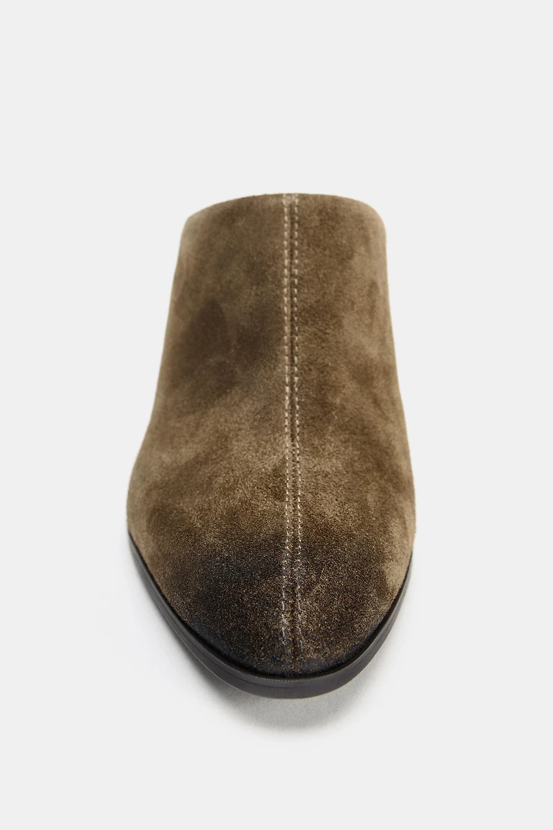 MULES EN DAIM EFFET USÉ