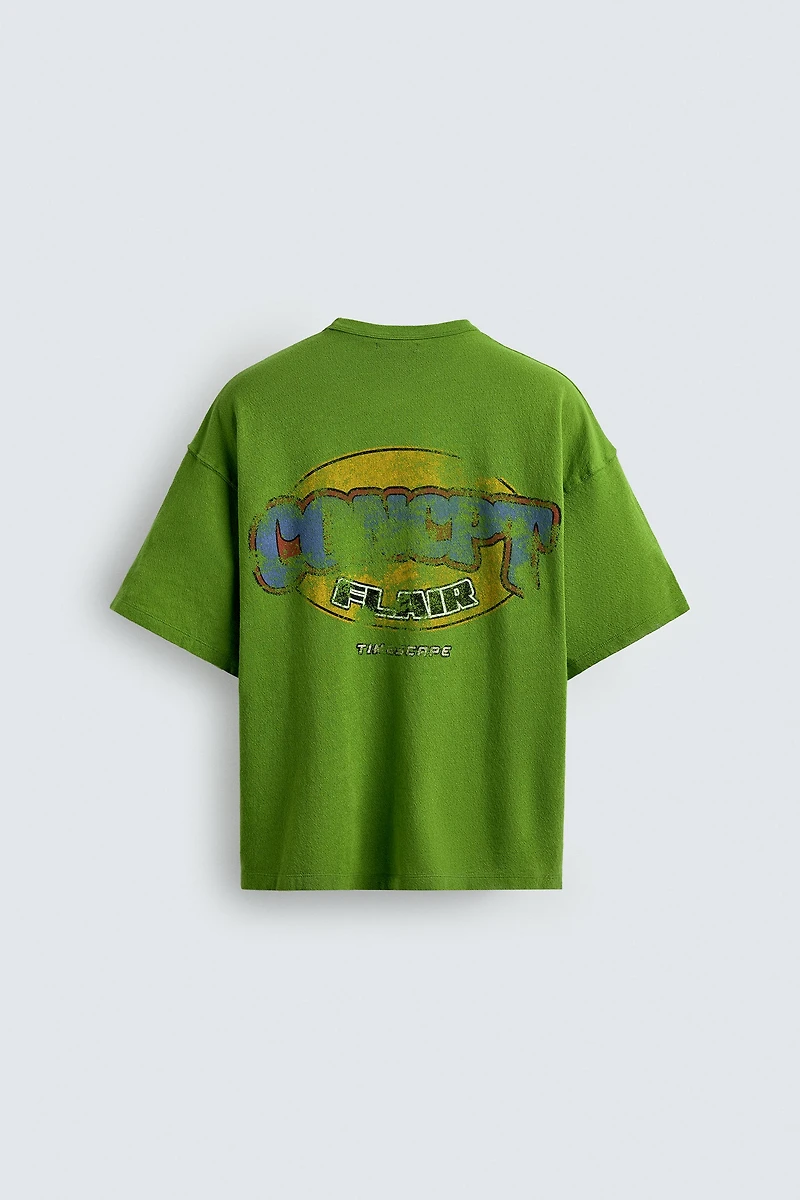 RELAXED FIT WASHED PRINT T-SHIRT